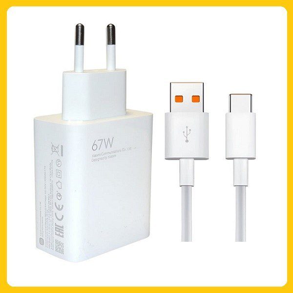 شارژر شیائومی مدل 67 وات /  به همراه کابل تبدیل USB-C اصل ثانیه شمار