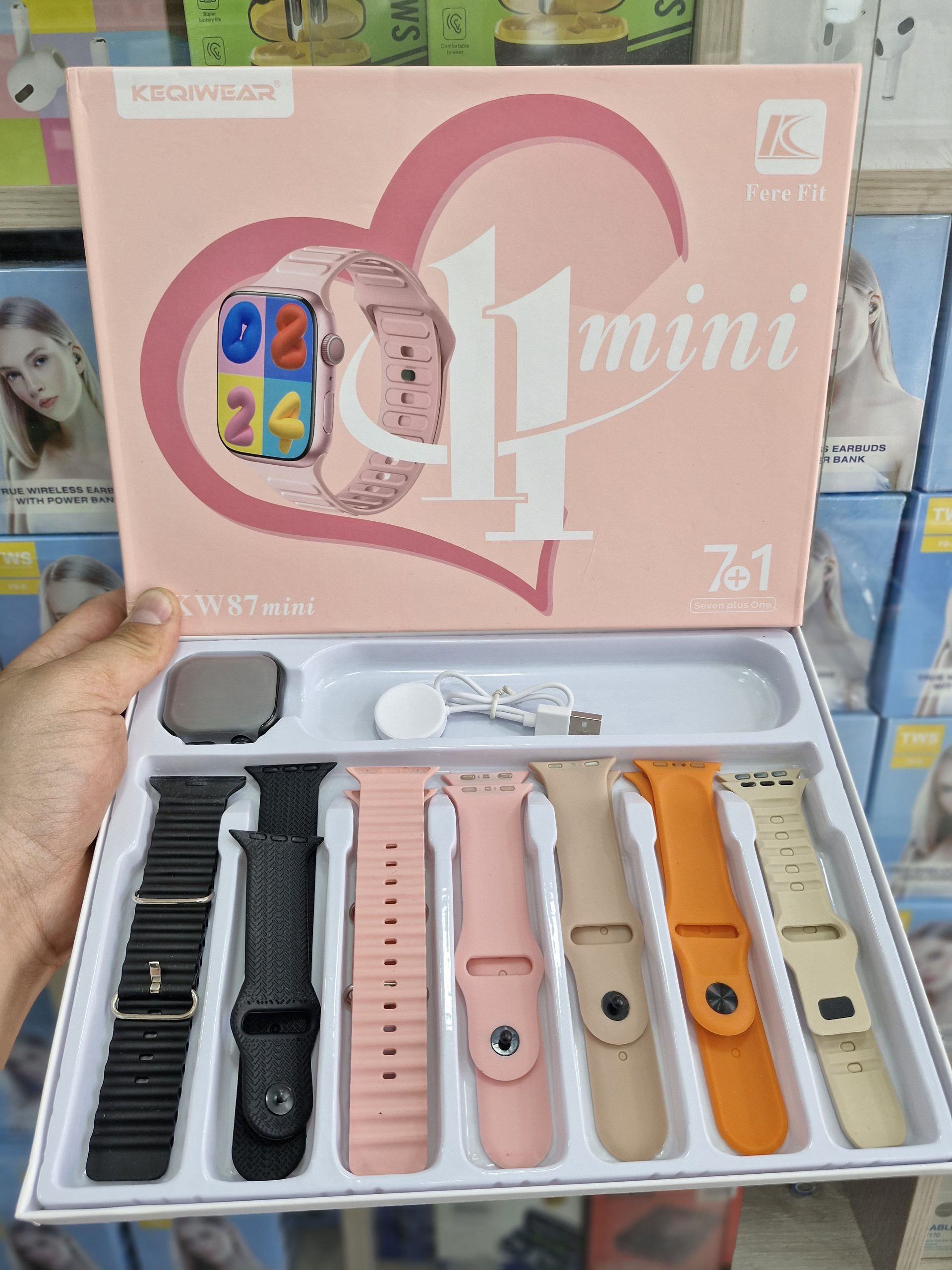 ساعت هوشمند KW87 MINI به همراه 7 بند