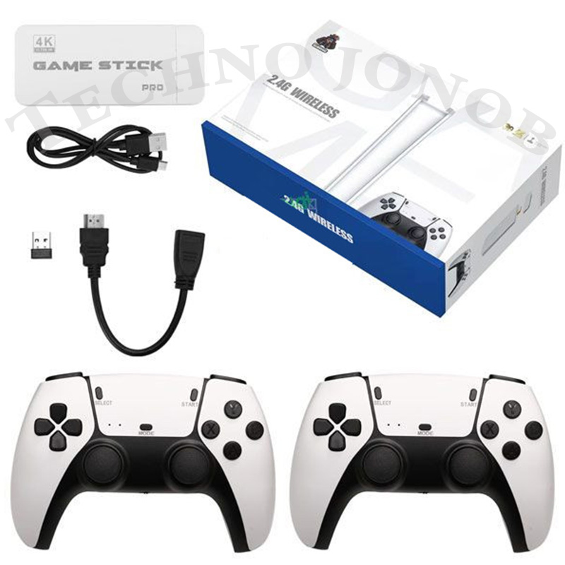 کنسول بازی game stick 4k ultra  / جنس اصلی /  با بهترین کیفیت سوکت تایپ سی به همراه 20 هزار بازی حافظه 64 گیگابایت