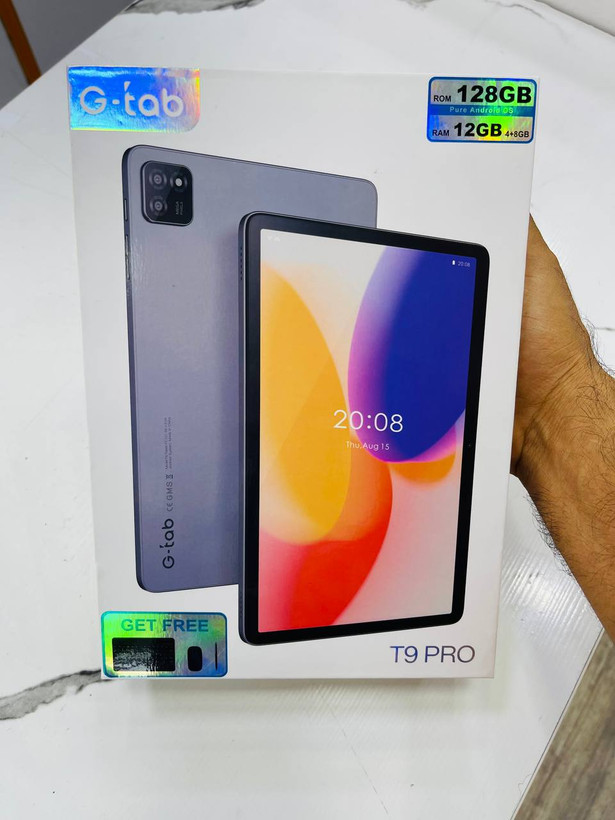 تبلت برند G-tab T9 Pro سایز صفحه نمایش 10.1 اینچ / حافظه واقعی 128 گیگ و رم 4+8 گیگابایت ( Wifi )