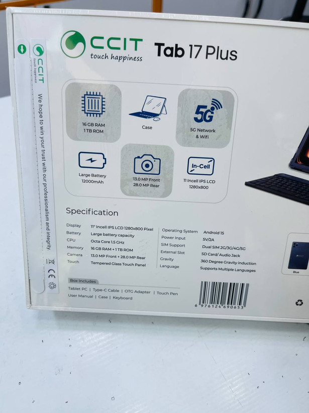 تبلت برند Ccit Tab 17 Plus سایز صفحه 11 اینچ / حافظه یک ترابایت و رم 16 گیگابایت
