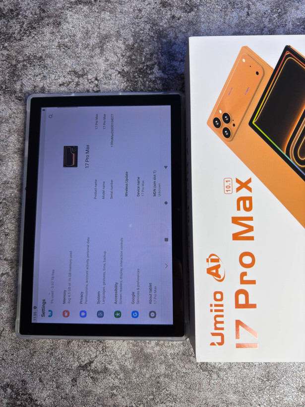 تبلت برند Umiio 17 Pro Max سایز صفحه نمایش 10 اینچ / حافظه یک ترابایت و رم 16 گیگابایت