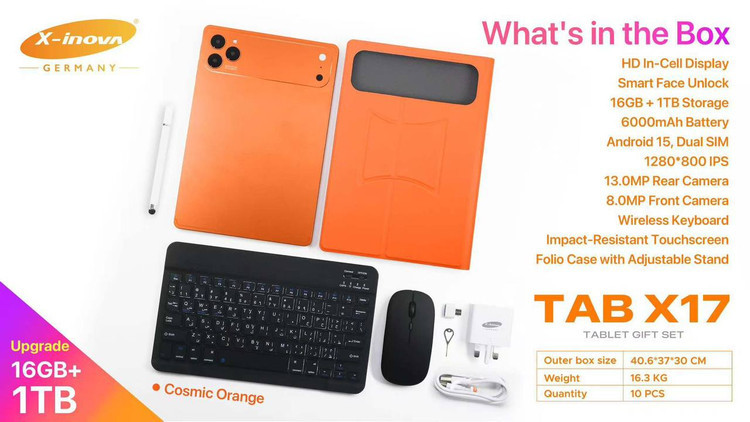 تبلت برند X-inov Tab X17 سایز صفحه 10 اینچ / حافظه یک ترابایت و رم 16 گیگابایت ( آلمان )