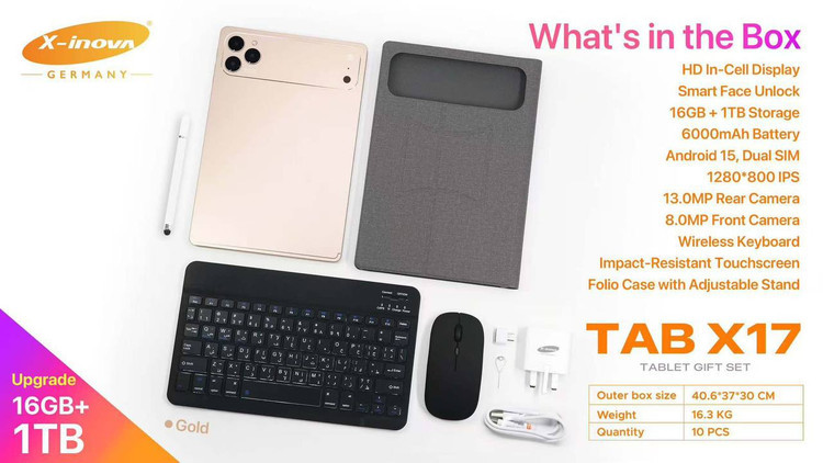 تبلت برند X-inov Tab X17 سایز صفحه 10 اینچ / حافظه یک ترابایت و رم 16 گیگابایت ( آلمان )