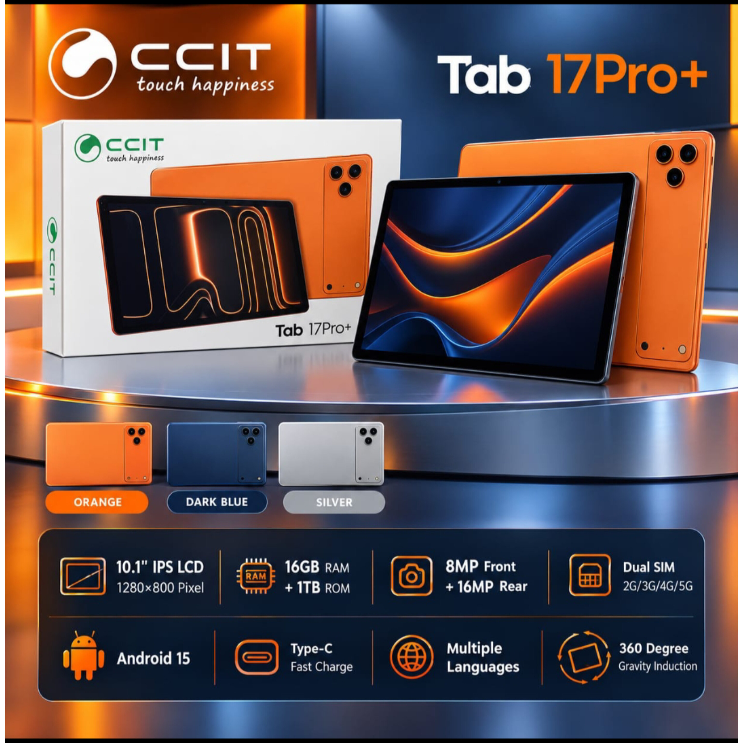 تبلت برند + Ccit Tab 17 Pro سایز صفحه 10.1 اینچ / حافظه یک ترابایت و رم 16 گیگابایت