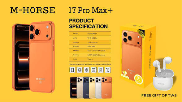 گوشی طرح اپل 17Pro Max برند M-HORSE / حافظه 256 گیگ و رم 12 گیگابایت