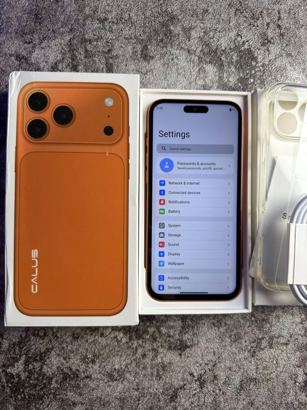 گوشی طرح اپل i17Pro Max برند CALUS / حافظه 256 گیگ و رم 8 ( آلمانی )