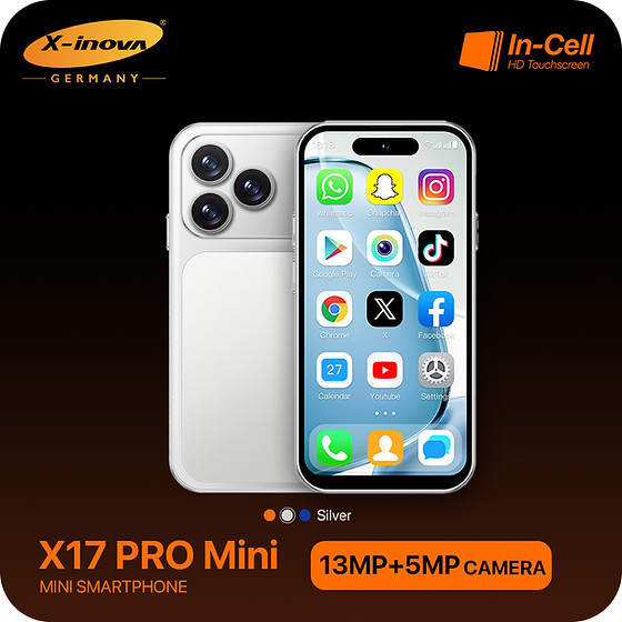 گوشی آیفون 17Pro Max Mini برند X-inova / حافظه 64 گیگ و رم 4 ( آلمانی )