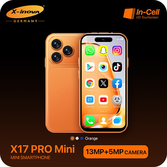 گوشی آیفون 17Pro Max Mini برند X-inova / حافظه 64 گیگ و رم 4 ( آلمانی )